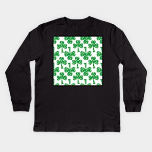 Im Wearing Green, St. Patricks day polka dot pattern Kids Long Sleeve T-Shirt